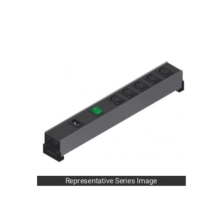 Hammond Outlet Strip, Heavy Duty, C13, C14, 0 ft., Black 1581H6DP